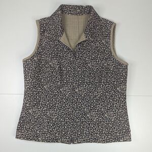 Reversible Vest Black Pattern/Khaki‎ Women's L